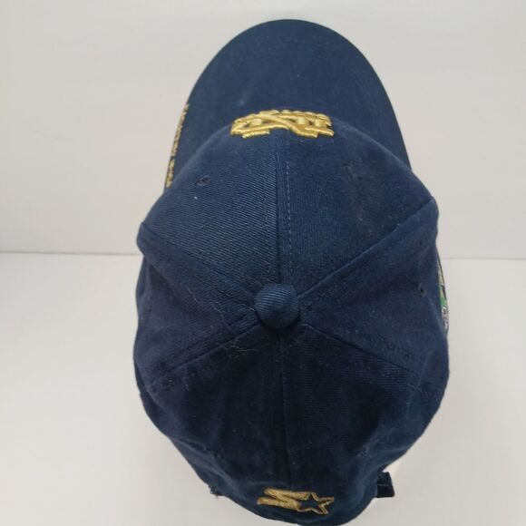 NWOT Vintage Notre Dame Fighting Irish Starter Navy Blue Strapback Hat Cap Fit - Picture 9 of 10